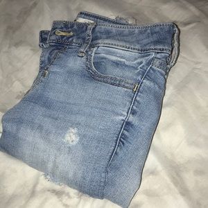 hollister low rise super skinny light wash jeans